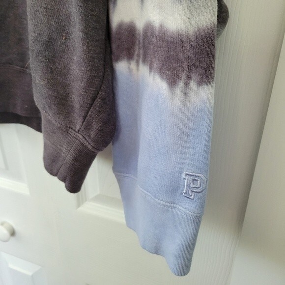 Victoria's Secret Pink Gray & Blue Tie Dye Sweatshirt Size Large Loungewear - Picture 3 of 5